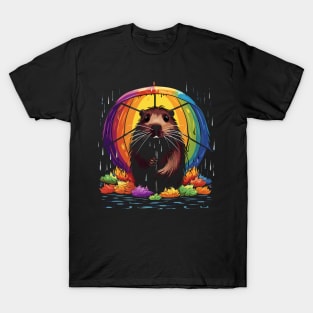 Nutria Rainy Day With Umbrella T-Shirt